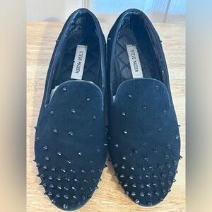 Steve Madden Black Spiked Loafers